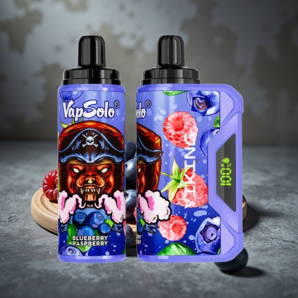 VapSolo VIKING 12000 Púfov Jednorazová E-Cigareta Čučoriedka Malina