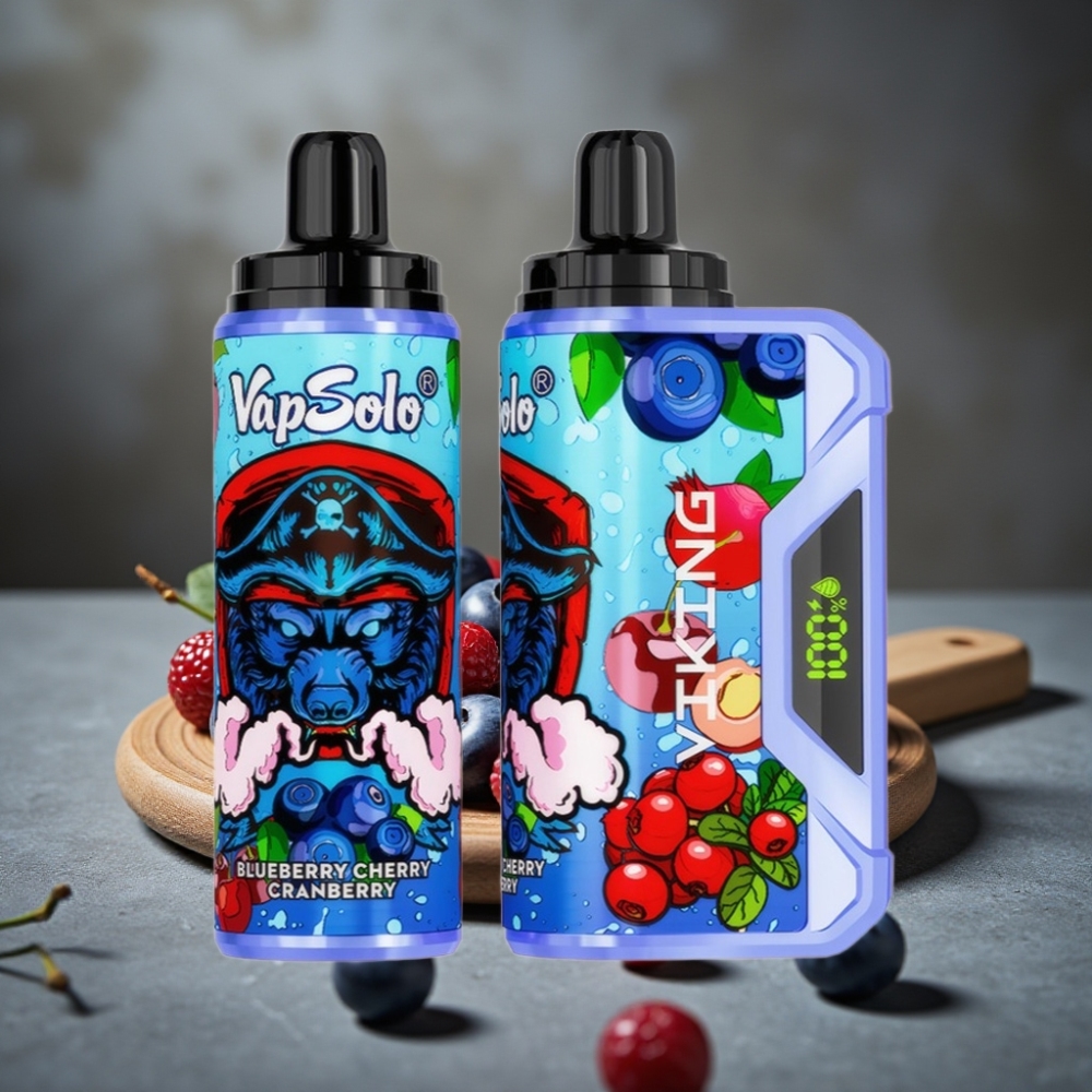 VapSolo VIKING 12000 Púfov Jednorazová E-cigareta Čučoriedka Čerešňa Brusnica