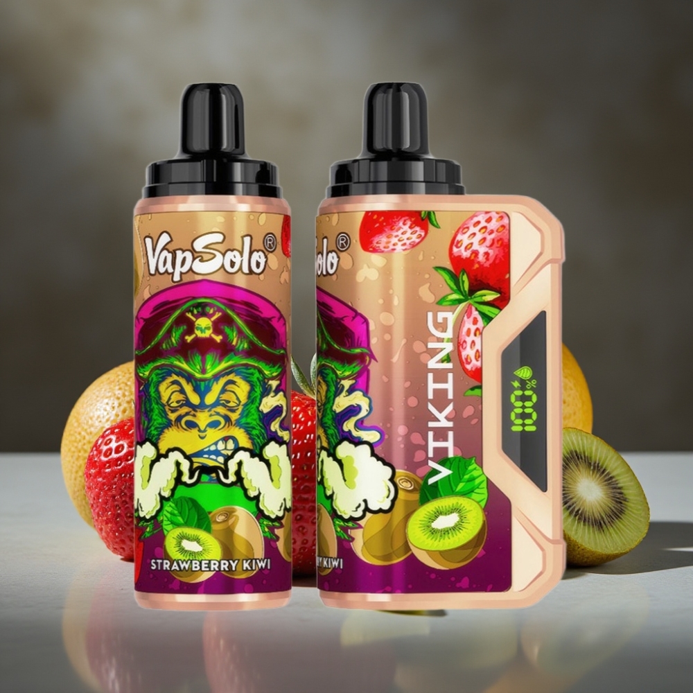 VapSolo VIKING 12000 Puffs Jednorázová E-cigareta Jahoda Kiwi 22ml Typ-C