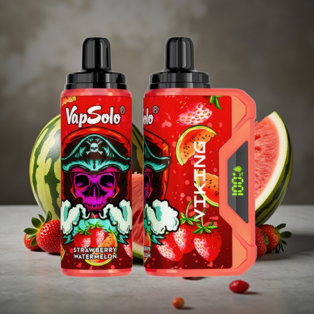 VapSolo VIKING 12000 Pufov Jednorázová E-cigareta Jahoda Vodný melón